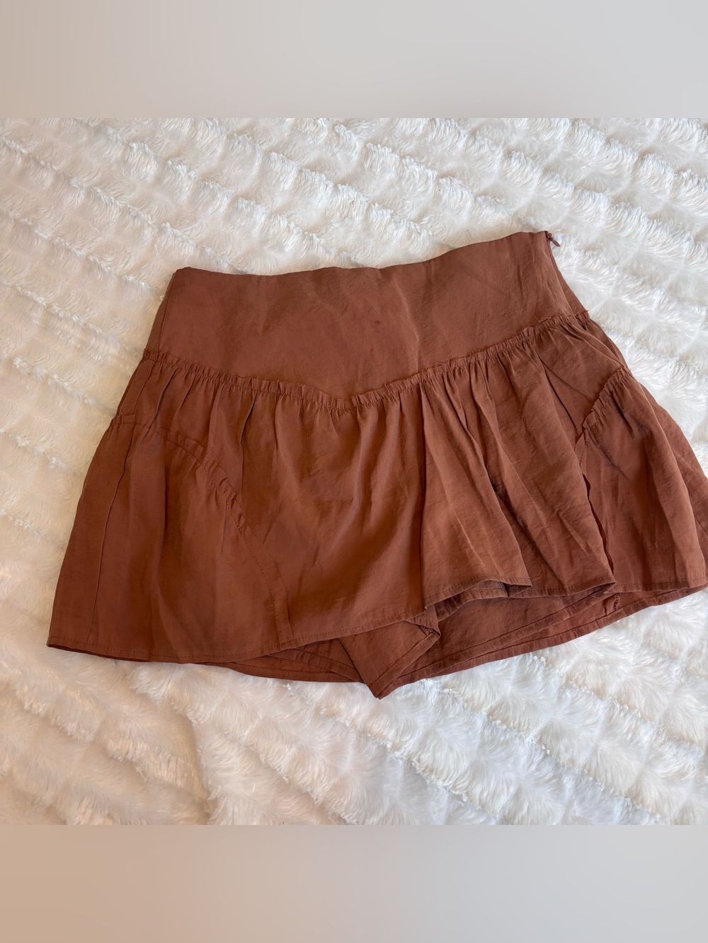 Zara Terracotta Layered Ruffle Skirt-shorts  Small